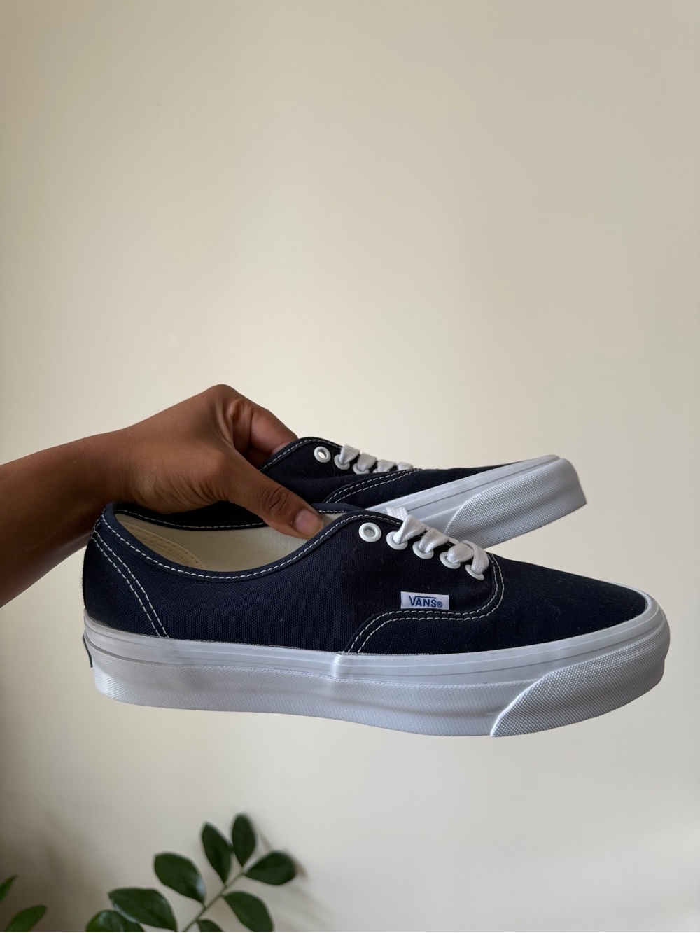 Vans Navy eCanvas Low-Top Sneakers with White Soles NWOT